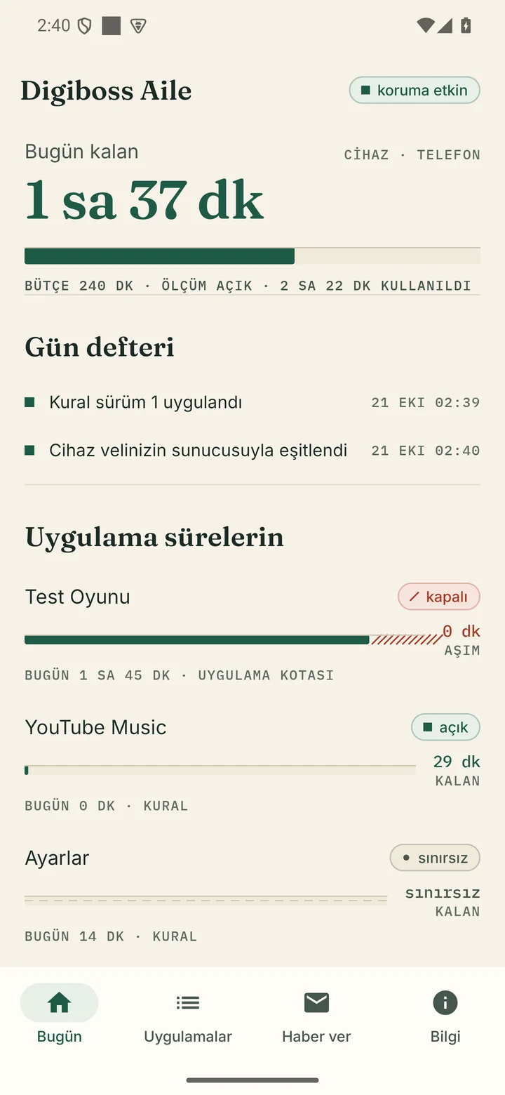 Android child app: notifying the parent